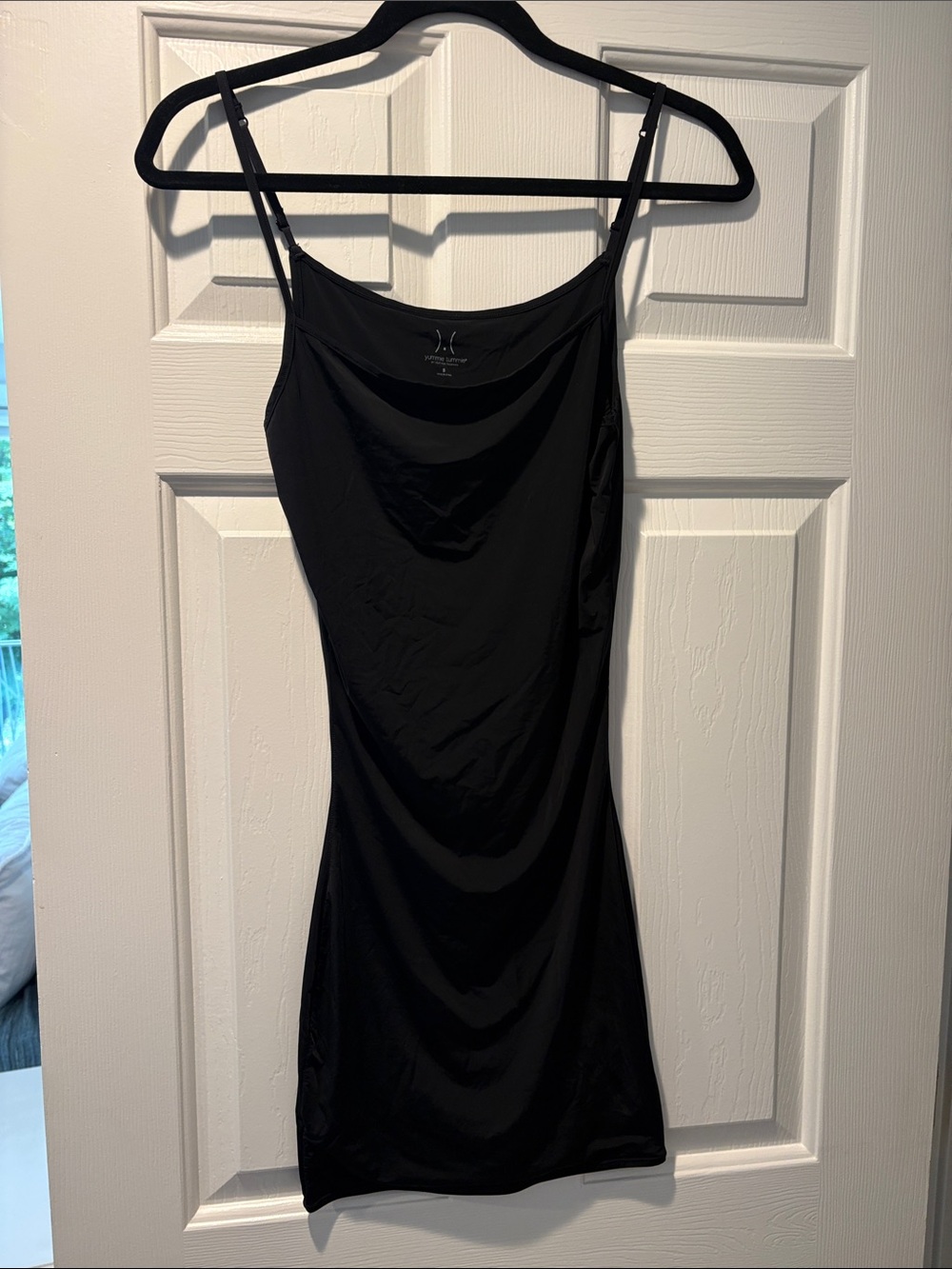 Yummie Tummie Black Shapewear Slip with Adjustable Spaghetti Straps